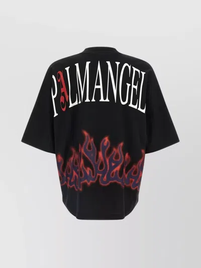 Palm Angels Flames Over T-shirt In Black