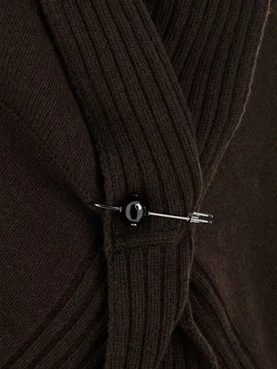 Alberta Ferretti Alexander Mcqueen Black Cotton Blend Dresses In Brown