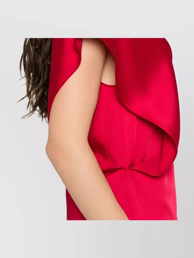 Stella Mccartney Stella Mc Cartney Satin V Necked Midi Dress In Red