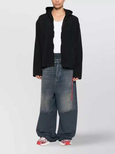 Balenciaga Hooded Zip-up Jacket For Men In Black