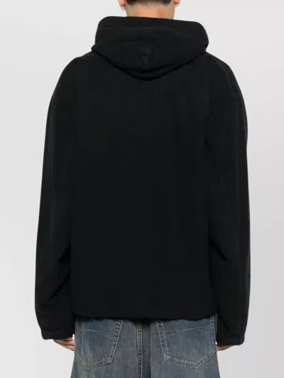 Balenciaga Hooded Zip-up Jacket For Men In Black