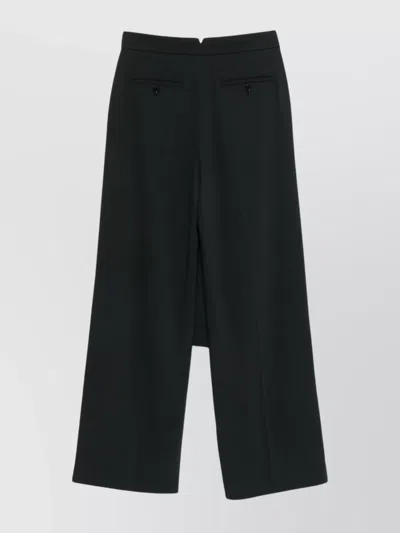 Ami Alexandre Mattiussi Wool Trousers Layered Asymmetrical Design In Black