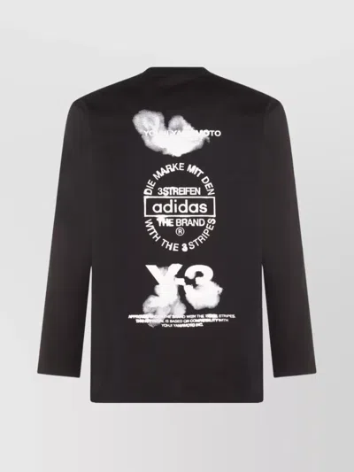 Y-3 Adidas Logo Cotton T-shirt In Black