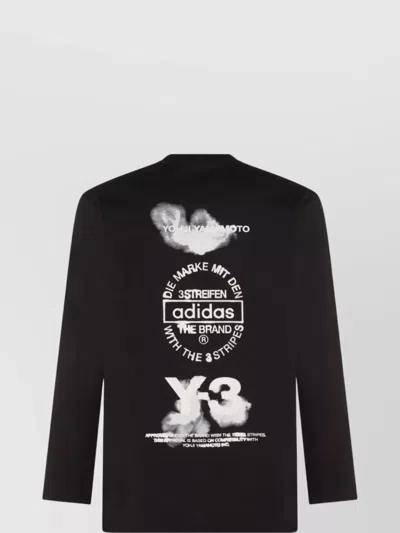 Y-3 Adidas Logo Cotton T-shirt In Black