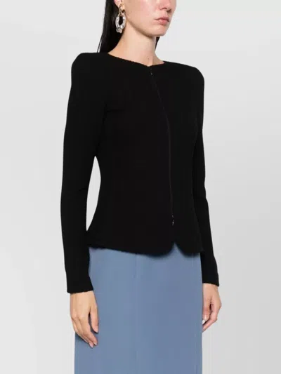 Emporio Armani Cotton Blend Blazer Jacket In Black