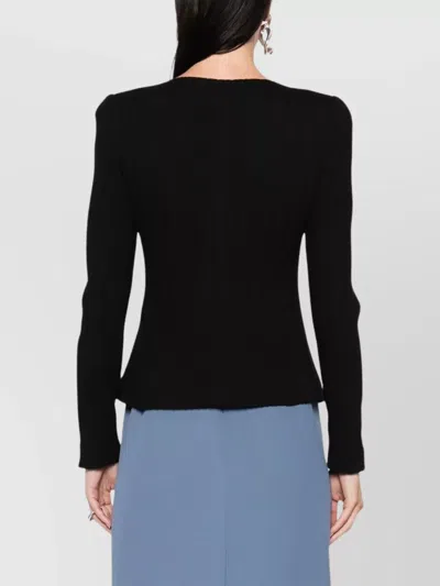 Emporio Armani Cotton Blend Blazer Jacket In Black