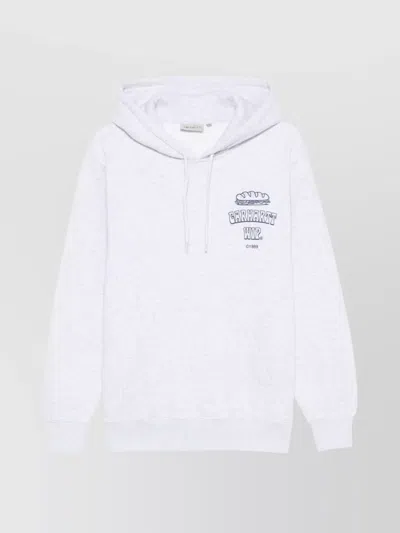 Carhartt Logo Cotton Hoodie With Drawstring Hood In Gray