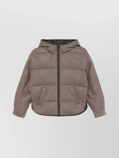 Brunello Cucinelli Luxe Cashmere Down Jacket In Brown