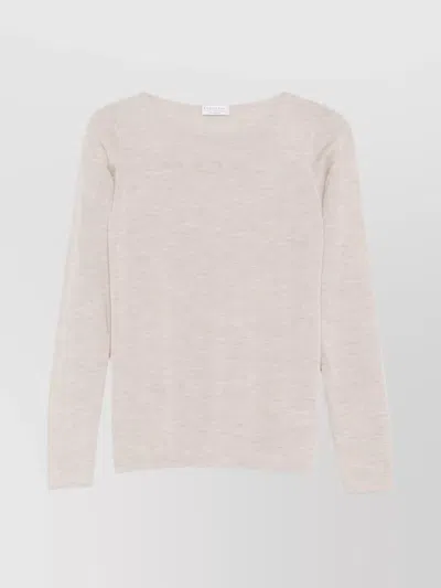 Brunello Cucinelli Boat-neck Cashmere-silk Lightweight Sweater In Pink