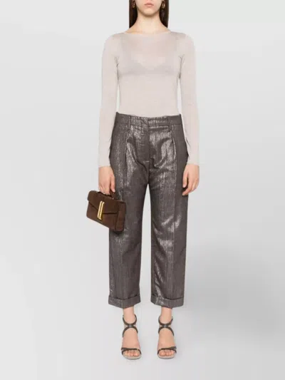 Brunello Cucinelli Boat-neck Cashmere-silk Lightweight Sweater In Pink