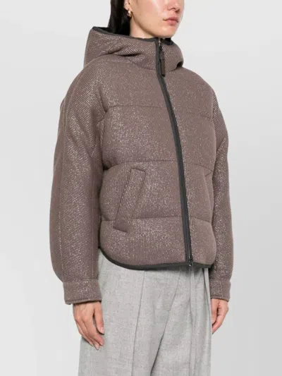 Brunello Cucinelli Luxe Cashmere Down Jacket In Brown