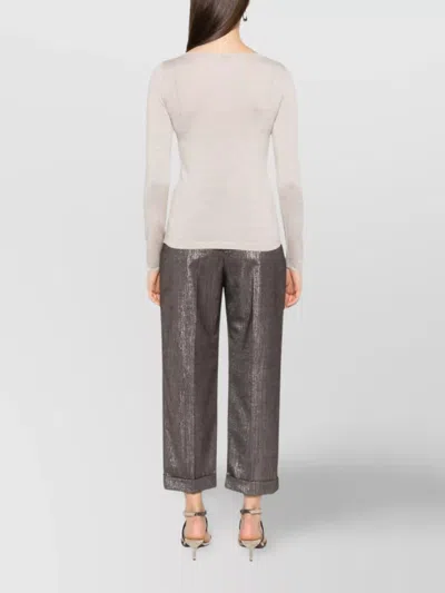 Brunello Cucinelli Boat-neck Cashmere-silk Lightweight Sweater In Pink