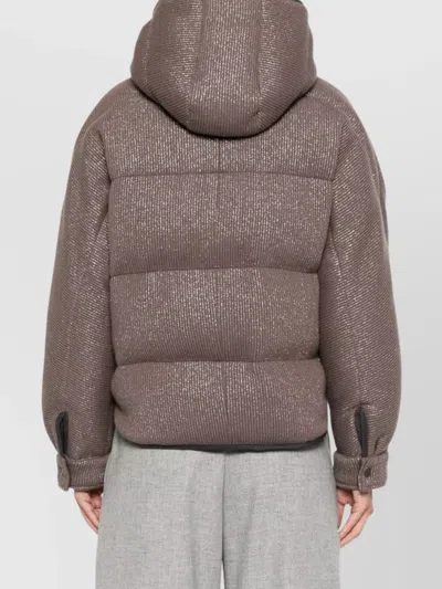 Brunello Cucinelli Luxe Cashmere Down Jacket In Brown