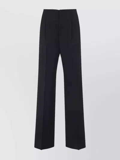 Alberta Ferretti Tailored Grey Trousers With Straight-leg Cut And Subtle Texture In Black
