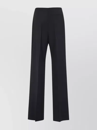 Alberta Ferretti Tailored Grey Trousers With Straight-leg Cut And Subtle Texture In Black