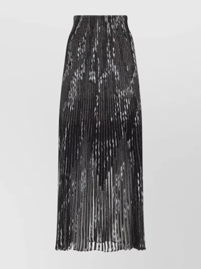 Missoni Gonna Midi Plissettata A Righe Multicolor In Gray