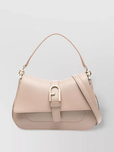 Furla Tote Bags With Top Handle And Adjustable Strap In Neutral