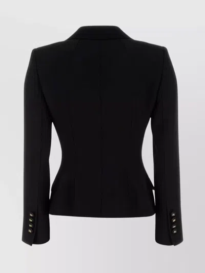 Dolce & Gabbana Tailored Double-breasted Wool Blazer With Button Detailing In Black