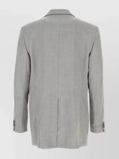 Loewe Single-breasted Tailored Jacket Jackets Grey In Gray