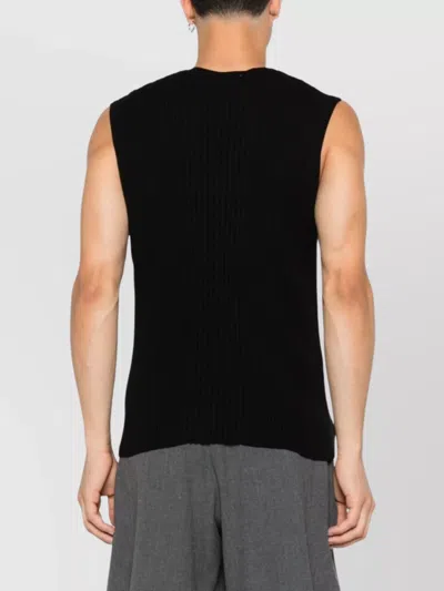 Vivienne Westwood Ribbed Sleeveless Crewneck Button Detailing In Black