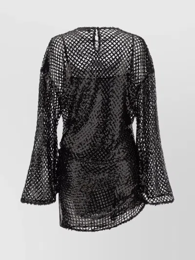Attico Mini Abito In Rete Decorata Donna In Black