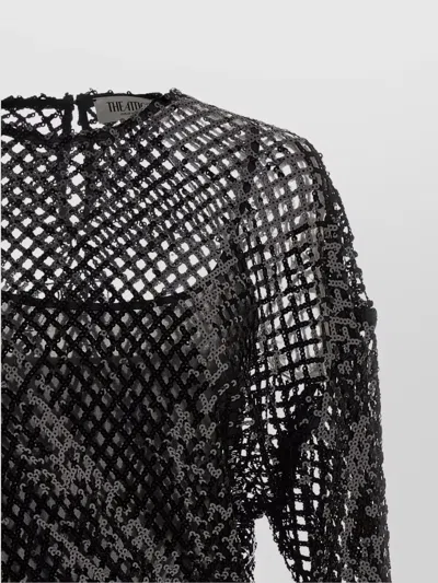 Attico Mini Abito In Rete Decorata Donna In Black