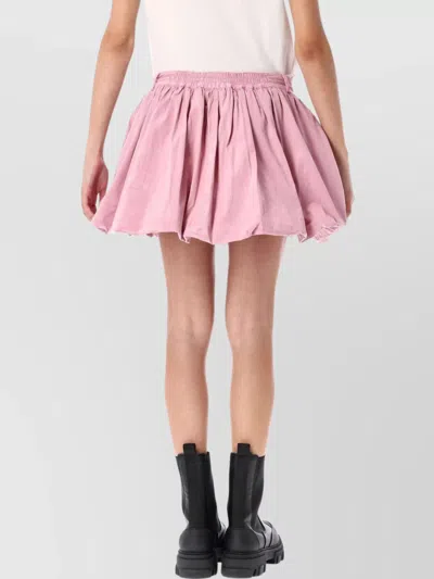 Ganni Flared Layered Frill Top In Pink