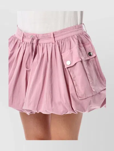 Ganni Flared Layered Frill Top In Pink