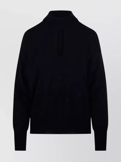 Roberto Collina Knitted Sweater With Lace-up Design In Black