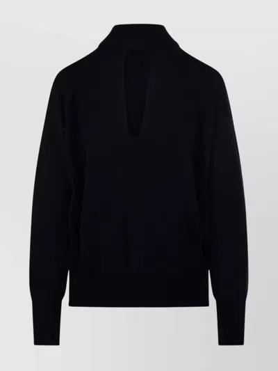 Roberto Collina Knitted Sweater With Lace-up Design In Black