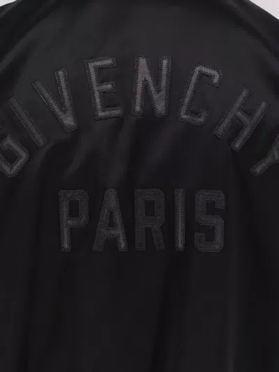 Givenchy Men Cotton And Nylon Jacket With Leather Sleeves In Black