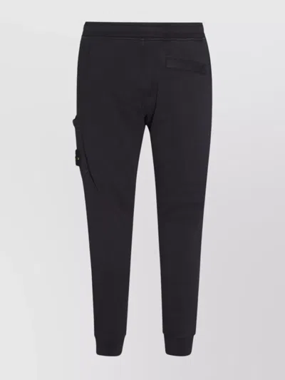 Stone Island Brushed Cotton Joggers With Adjustable Drawstring And Side Logo Badge In White