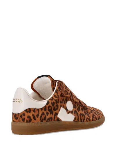Isabel Marant Printed Suede Sneakers In Brown