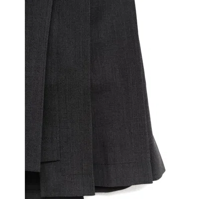 Acne Studios Gray Pleated Miniskirt In Black