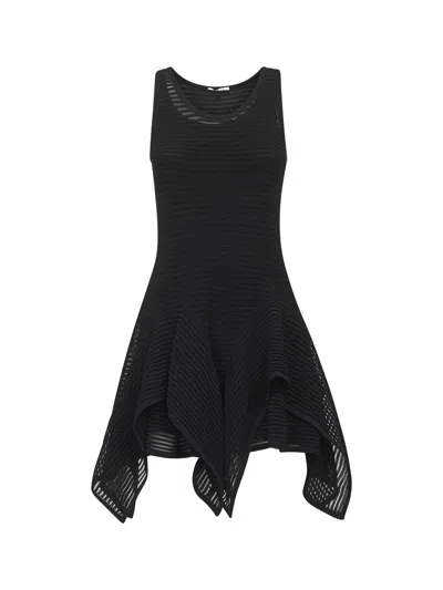 Alaïa Short Dress With Ruffle Knit In Black