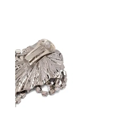 Alessandra Rich Crystal-embellished Fringed Earrings In Metallic