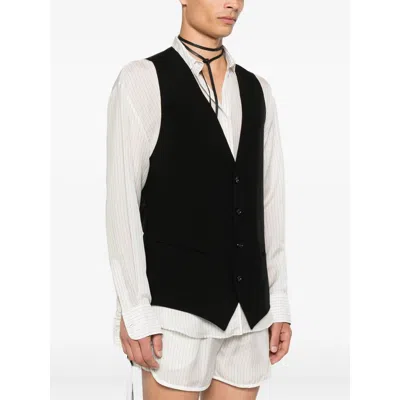 Ann Demeulemeester Juikko Vest In Black Viscose In Black