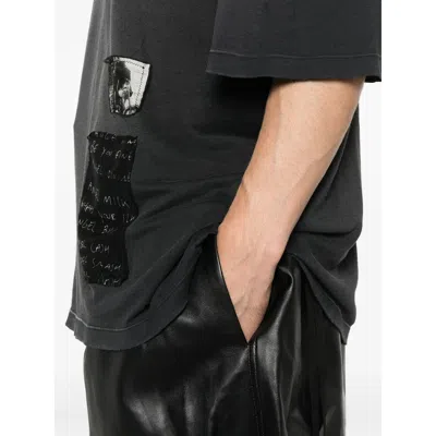 Ann Demeulemeester Dieter High Comfort T-shirt With Patches In Black