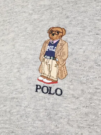 Polo Ralph Lauren Gray Polo Bear Hoodie In Gray