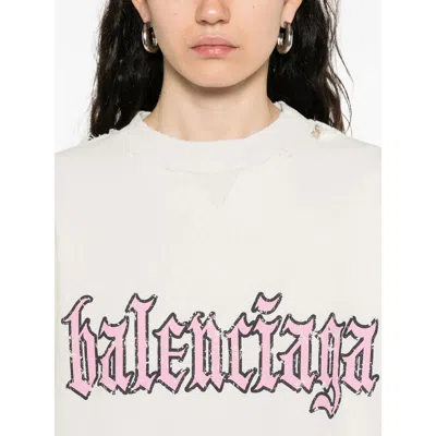 Balenciaga Hybrid Dress In Cotton Jersey And Denim In White