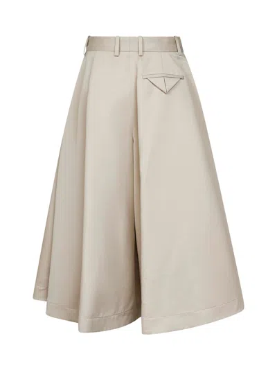 Bottega Veneta Women Beige Cotton And Silk Twill Culottes In Neutral