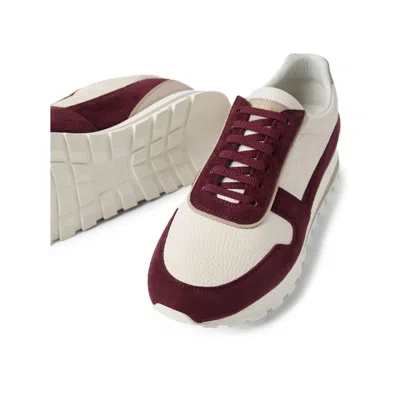 Brunello Cucinelli Runners In Calfskin And Washed Suede In Multi