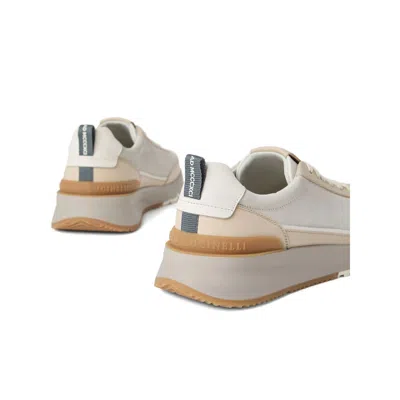 Brunello Cucinelli Sneakers Featuring Pull Tab In White