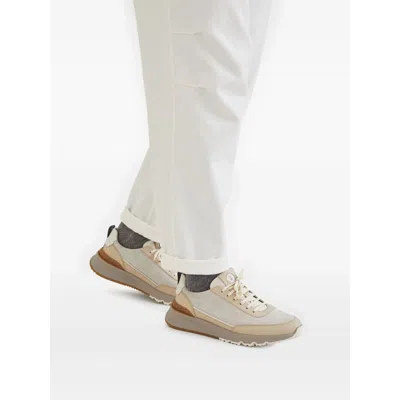 Brunello Cucinelli Sneakers Featuring Pull Tab In White
