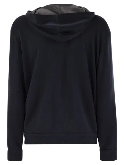 Brunello Cucinelli Monili Chain Zipped Hoodie In Black