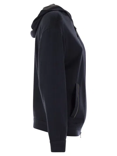 Brunello Cucinelli Monili Chain Zipped Hoodie In Black
