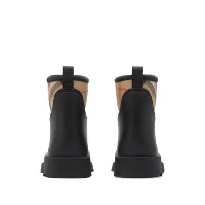 Burberry Marsh Stamp Rubber Ankle Boots In Black