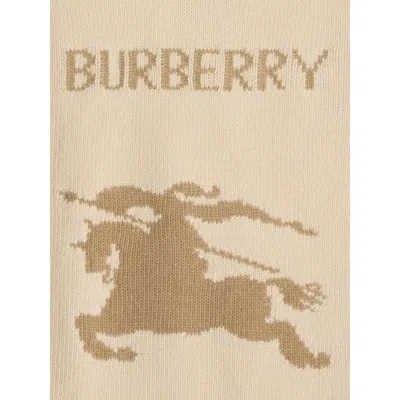 Burberry Wool-cashmere Blend Sweater With Contrasting Graphic In Gray