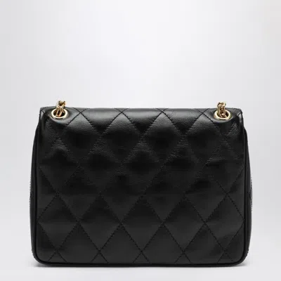 Burberry Black Quilted Crossbody Bag With Ekd Plaque On The Front And Chain-link Shoulder Strap In Leather Wo In Black