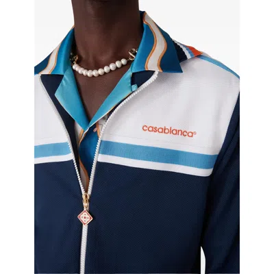Casablanca Pique Truck Jacket In Blue